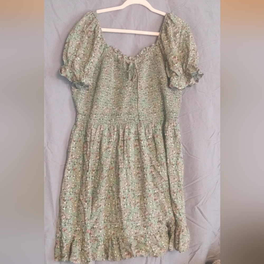 Floral Green Ditzy Flower Dress
